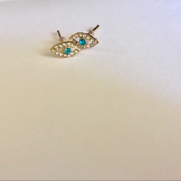 Evil Eye Minimalist Stud Earrings - Picture 6 of 8